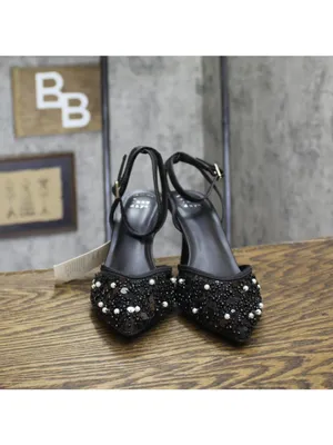 NWT A New Day Sequin Embellished Ruth Heels with Memory Foam Insole Black 7.5M thumbnail 4