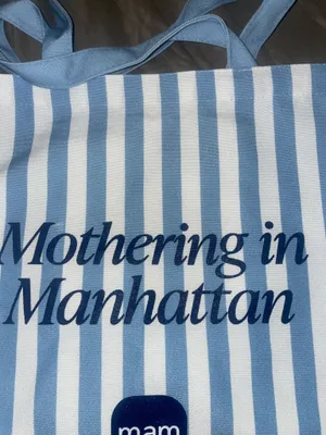 Urban Outfitters Mothering in Manhattan Blue & White Striped Tote thumbnail 2