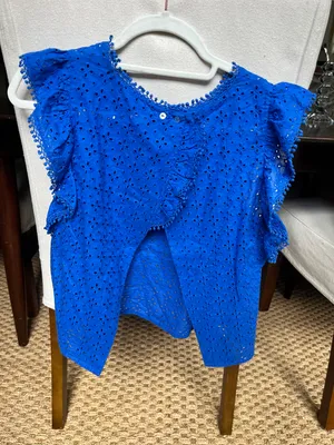 blue zara top  thumbnail 2