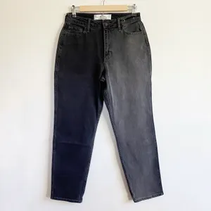 Two Tone Gray High Rise Mom Jean 27 thumbnail 3