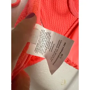 Lucky Brand Coral 2 Piece Crinkle Rib Halter Triangle Side Tie Bikini Swim Set L thumbnail 8