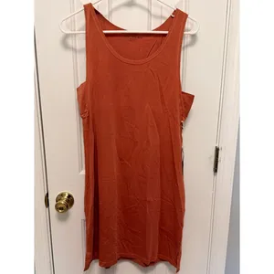 NWT Earthy Rust Orange Boho Fall Cotton Dress Sleeveless Small Knot Sisters thumbnail 2