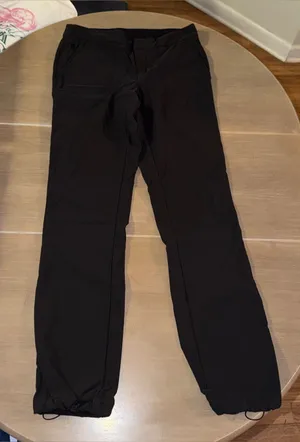 Athleta Brooklyn Mid Rise Ankle Pants Size 8 Black Travel Hiking Cinch Hem thumbnail 1