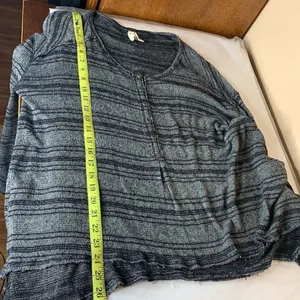 Free People We The Free Striped Henley Boho Top Size Small thumbnail 11