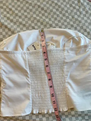 KHY Poplin Tube Top White NEW Medium White Cotton thumbnail 5