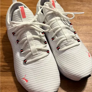 Puma Women's White and Pink Athletic Shoes thumbnail 1