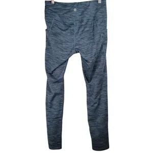 HEATHYOGA Women's Blue Heathered Leggings Pockets Size L Polyester Spandex‎ thumbnail 2