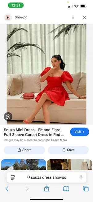 Souza Mini Showpo Dress Fit & Flare Puff Sleeve Corset thumbnail 4