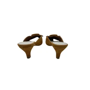 Matisse Layover Suede Buckle Kitten Heel Mule Pumps Cognac Brown Size 7.5 thumbnail 9