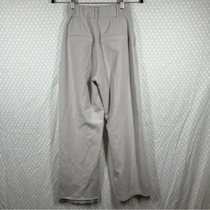 Abercrombie & Fitch Cream High Rise Pleated‎ Wide Leg Trouser Pants thumbnail 6