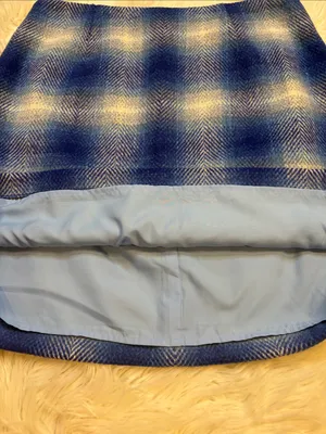 NWT Anthropologie Hutch ‘Nichole’ wool blend lined mini skirt blue plaid M thumbnail 4