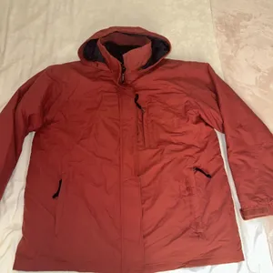 Vintage L.L. Bean Women's Outdoor Jacket 3 in 1 Coat Stowaway Hood Red XL thumbnail 1