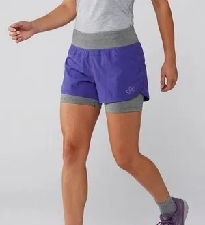 REI Co-op Active Pursuits 2-in-1 Shorts Women's Small S Purple Grey Layered thumbnail 1