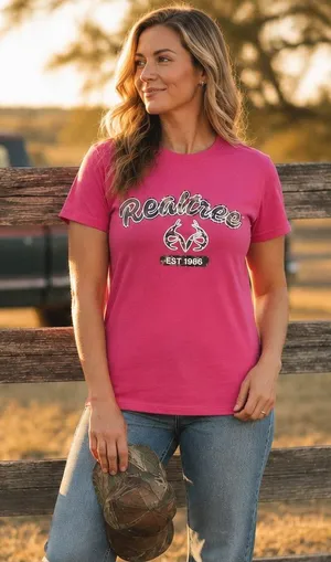 Realtree Pink Camo Logo Graphic T-Shirt Size Large Hunting Outdoors thumbnail 1