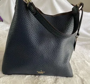 NWOT new Kate Spade Black Pebbled Leather Shoulder Bucket Bag thumbnail 1