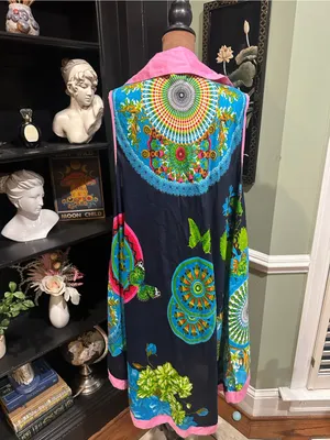 Jackpots Tropical Butterfly Boho Collared Tunic Dress – One Size thumbnail 7