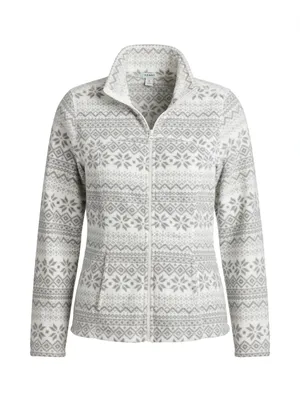 Old Navy Women's White & Gray Fair Isle Zip-Up Teddy Jacket thumbnail 2