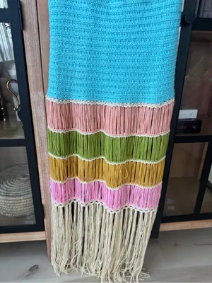 Mable fringe crochet dress Vacation Worthy Maxi Coverup colorful resortwear aqua thumbnail 6