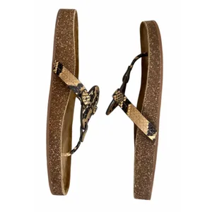 Tory Burch Miller Cloud Stamped Snake Printed Leather/Cork Sandals Women's Sz 11 thumbnail 7