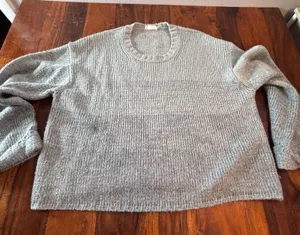 Carve Designs Sage Green Chunky Knit Crew Neck‎ Sweater Womens Large Relaxed Fit thumbnail 1