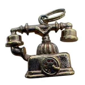 Vintage Avon Gold Tone Rotary Telephone Charm Antique Style Miniature Phone thumbnail 1
