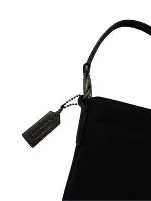 Coach Mercer Demi Black Canvas Leather Trim Demi Shoulder Bag Gunmetal Women's thumbnail 2