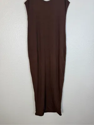 Naked Wardrobe Sculpt Tank Midi Dress in Chocolate Brown size Large NEW $68 thumbnail 10