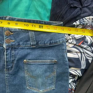 90s micro‎ mini denim skirt with pockets size 11/12 thumbnail 6