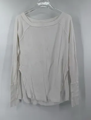 We the free white waffle knit long sleeve top size small thumbnail 1
