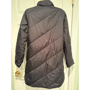 United Colors of Benetton Down Puffer Coat Women’s L‎ Black Y2K Gorpcore Long thumbnail 4