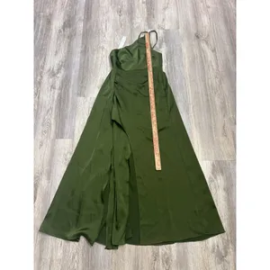 Azazie Maron Junior Olive Green Satin Maxi Dress Bridesmaid Women's Size J10 thumbnail 8