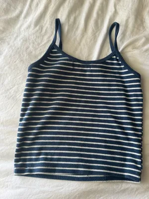 Pull and Bear Navy Striped Tank thumbnail 3