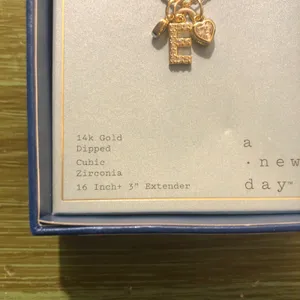 A New Day NWT 14K Gold Dipped Charm Initial "E" Pendant Necklace thumbnail 2