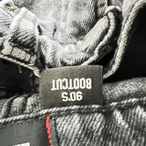 1240 | BDG 90s Bootcut‎ High Waisted Raw Hem Grunge Jeans Washed Black Women 24 thumbnail 6