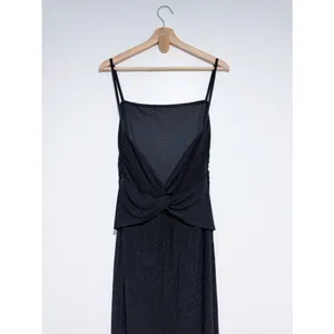Reformation Breslin Midi Dress Black Sparkle Metallic Night Sky Size Large thumbnail 8