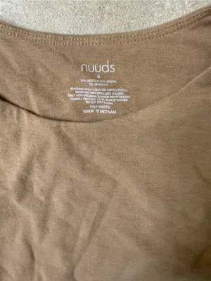 NUUDS Long Sleeve Crewneck Bodysuit Color- Cinnamon Size Small thumbnail 3