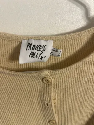 Princess Polly Ribbed Button Down Long Sleeve Crop Top thumbnail 3