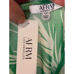 AFRM Green Tropical Palm Print Mesh Long Sleeve‎ Top Small NEW thumbnail 4