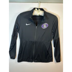 Nike Women’s M Black Dri-FIT Full Zip Soccer Track Jacket Embroidered Mock Neck thumbnail 13