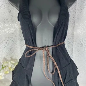 Belle du Jour Black Sweater Vest with Rope Belt thumbnail 4