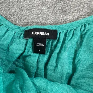 Express Ruffle Strap Tank Top Women's Large Gauzy Sleeveless Turquoise thumbnail 5