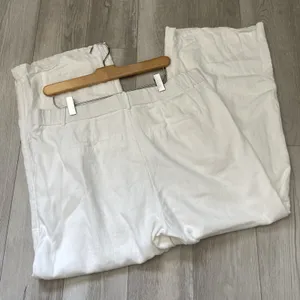 Abercrombie & Fitch Pants linen straight leg dress womens White size 12 petite thumbnail 5
