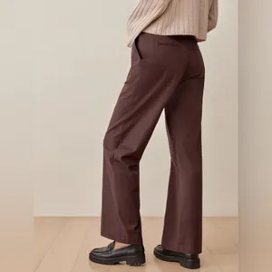 Reformation Brown Rox Button Front Wide Leg Trouser Pants Womens Size 12‎ thumbnail 4