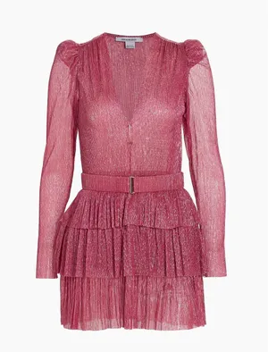 Sabina Musáyev Carry Metallic Foil Ruffled Minidress thumbnail 1