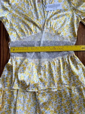 For Love & Lemons Daffodil Robe M NWT Yellow Floral Satin Lace Robe Cottagecore thumbnail 13