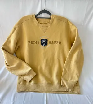 VTG Eddie Bauer-Sport 1920 Crewneck Men’s XXLT-Sweatshirt-Mustard Yellow 2X thumbnail 1