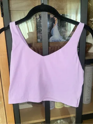 OFFLINE By Aerie Real Me Low Key Longline Sports Bra Removable Pads lively lilac thumbnail 3
