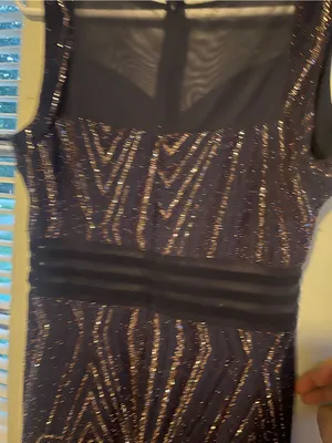 Enfocus Studio Black Sequin Mesh Maxi Dress thumbnail 6