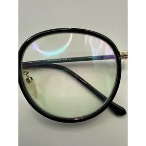 Round Black and Gold Frame Glasses 16011 51-22-142 Clear Lens Eyewear thumbnail 2