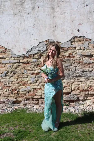 Aqua La Femme Blue Sequin Dress thumbnail 4